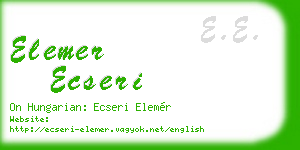 elemer ecseri business card